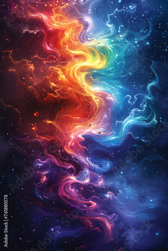 A galaxy of different colors with a black background.
