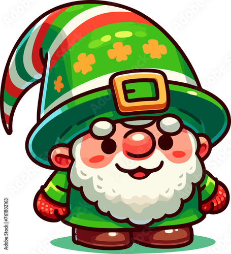 Cute Gnome Green PNG, Festive Tiny Gnome PNG