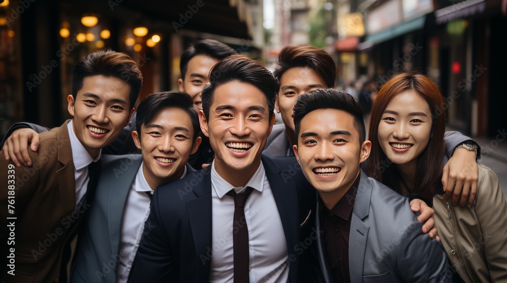 Group of Young Men Standing Together Group of Young Men Standing Together