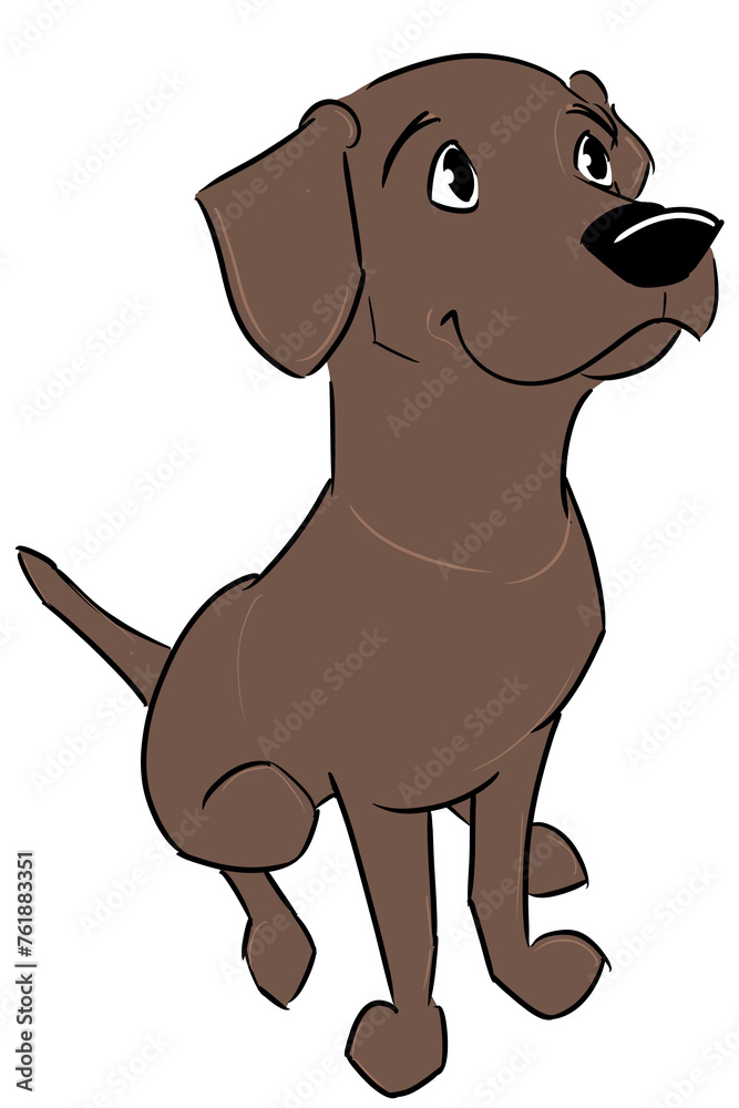 This is an illustration of a Labrador retriever in a sitting position, “Chocolate “. This is an illustration of a Labrador retriever in a sitting position, “Chocolate “.