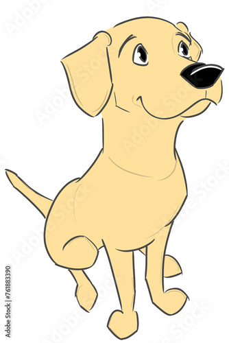 This is an illustration of a Labrador retriever in a sitting position     yellow    .