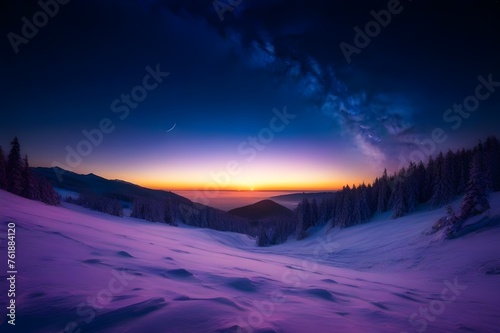 winter landscape,Star,sky
