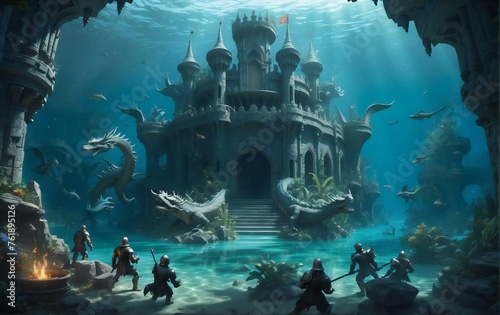 underwater ancient castle kingdom