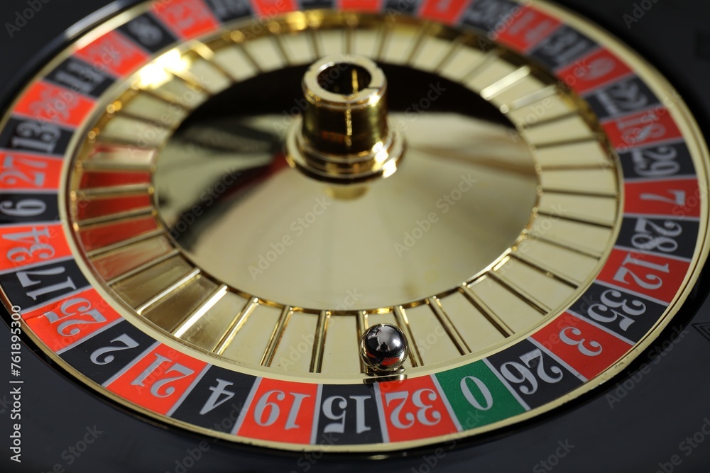 Roulette wheel with ball, closeup. Casino game Roulette wheel with ball, closeup. Casino game