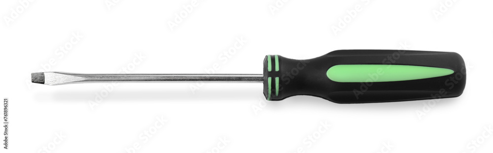 One screwdriver isolated on white, top view
