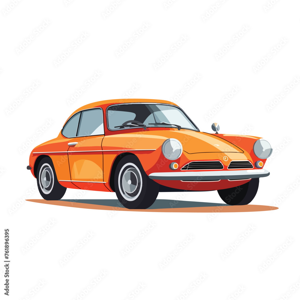 Stylized car flat vector illustration isloated 