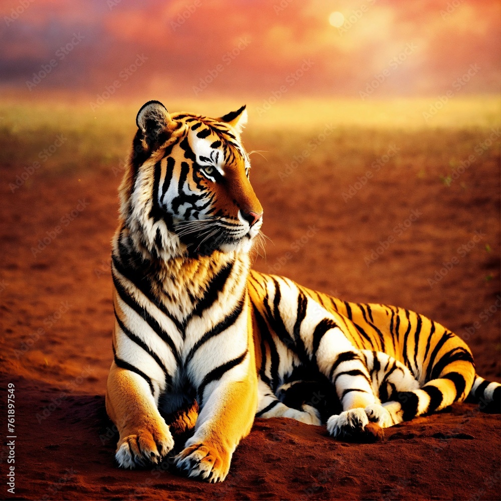 Fototapeta premium tiger in the sun