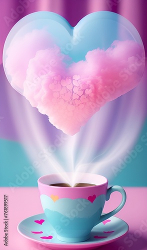 Hearts and coffee background 