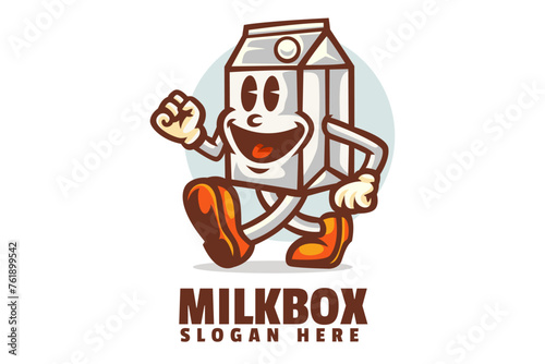 Milk Box Mascot Logo Design
