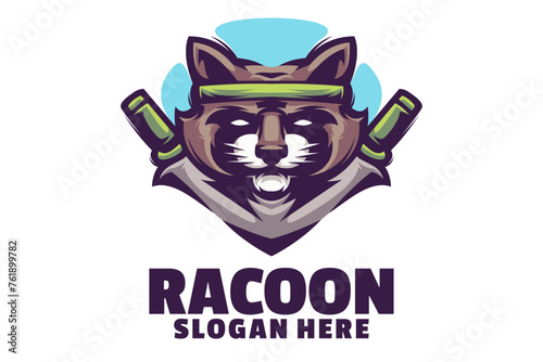Racoon Ninja Mascot Logo