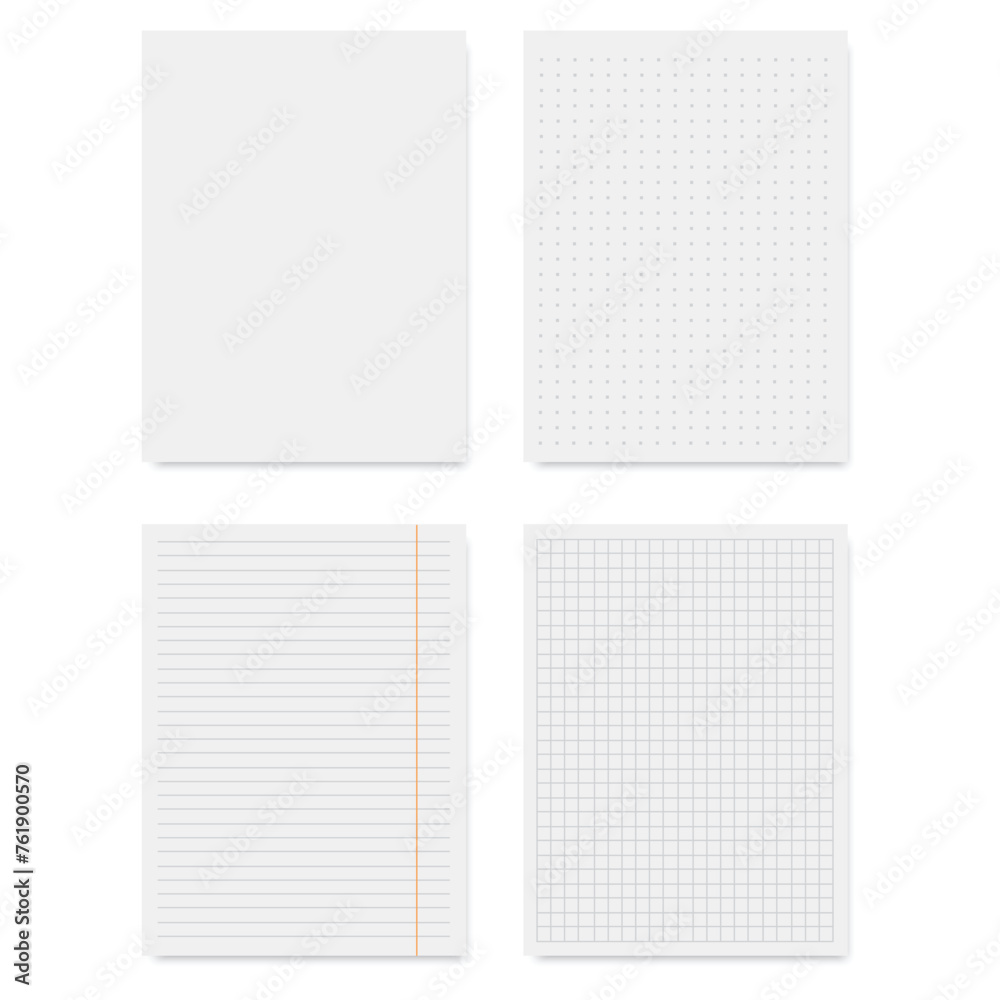Set of notebooks with spirals and with different texture inside. Vector Set of notebooks with spirals and with different texture inside. Vector