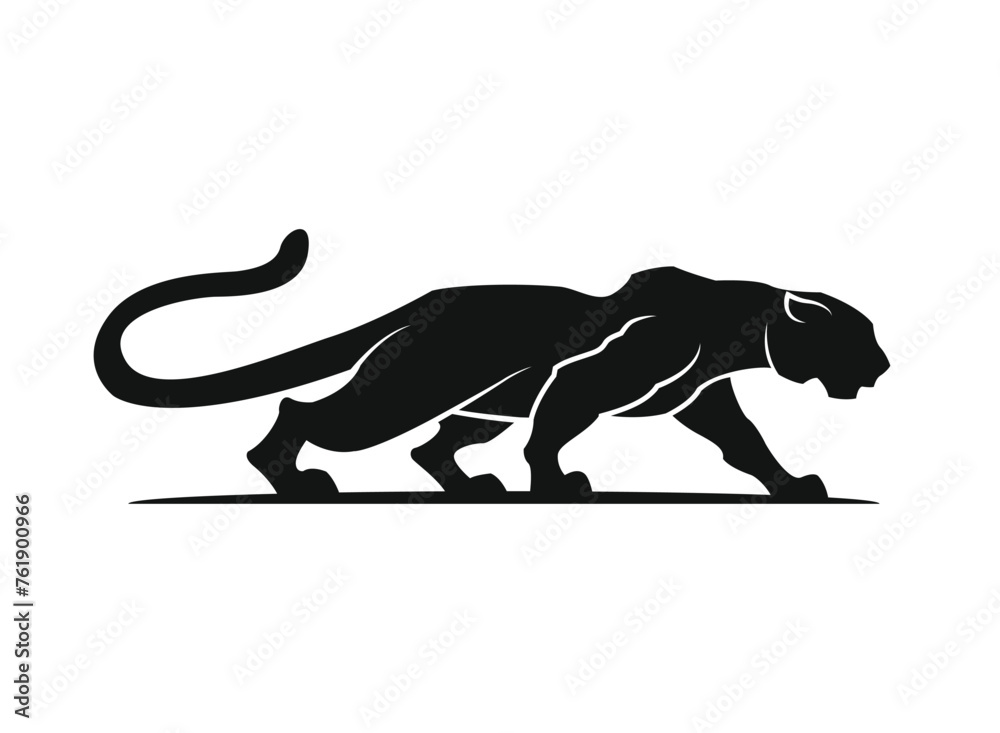 Panther, Jaguar, Leopard, Tiger - cut out vector silhouette
