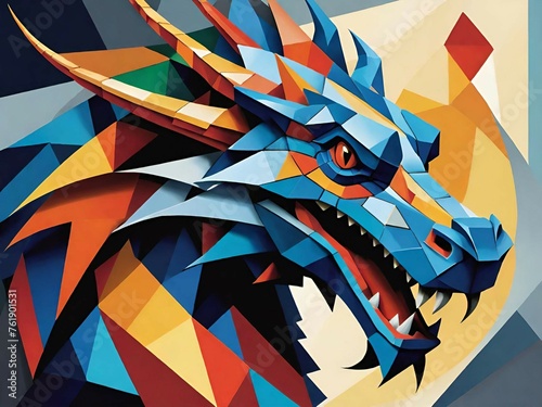 dragon on the abstract background