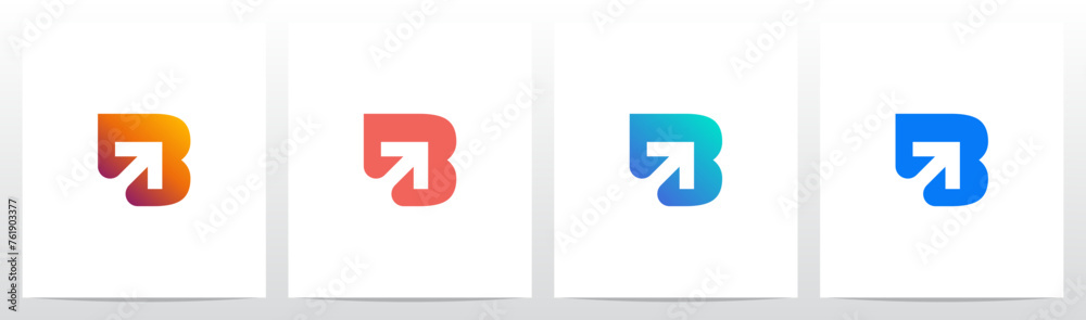 Arrow Up Diagonal on Letter Initial Logo Design B Arrow Up Diagonal on Letter Initial Logo Design B