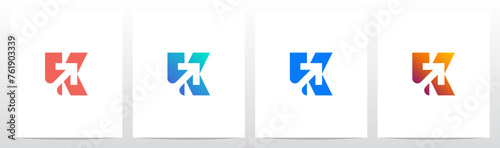 Arrow Up Diagonal on Letter Initial Logo Design K