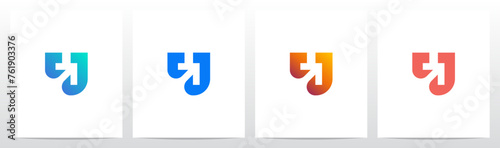 Arrow Up Diagonal on Letter Initial Logo Design U