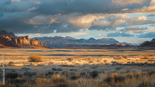 wide landscape Arches National Park, nature photography, copy and text space, 16:9