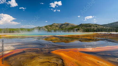 wide landscape yellowstone National Park, nature photography, copy and text space, 16:9