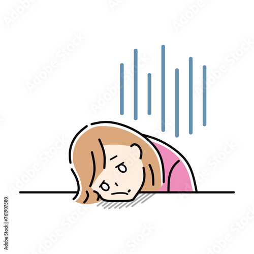落ち込む女性のイラスト