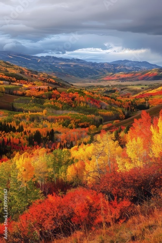 Marvel at the changing colors of autumn leaves as they paint the landscape in shades of red, orange, and gold, creating a breathtaking tapestry of fall beauty, Generative AI