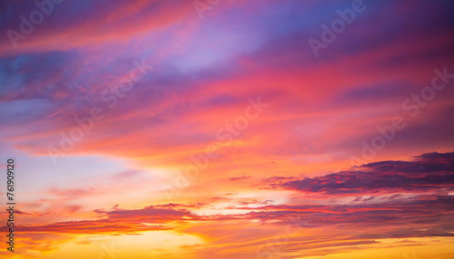 abstract cloudscape at sunset with orange  purple  and red hues