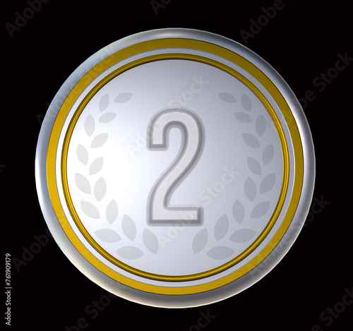 Medalla segundo lugar, plata.
