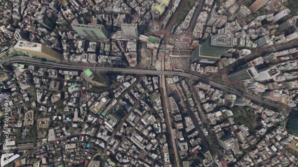 Top aerial drone view of Shibuya Crossing in Tokyo city. Japan Top aerial drone view of Shibuya Crossing in Tokyo city. Japan