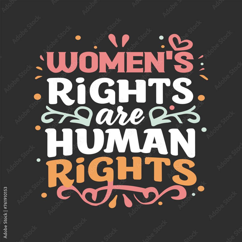 Obraz premium Women's day t-shirt design illustration. Womens day quotes typography