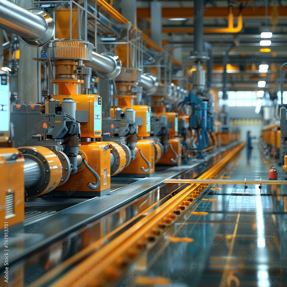 industrial IoT devices in a factory setting, optimizing production and efficiency.