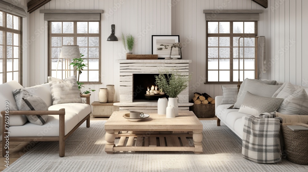 Interior composition of modern up class living room with luxurious palette 