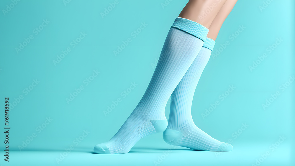 Feet in Blue Socks Promoting Balance and Mental Wellbeing Feet in Blue Socks Promoting Balance and Mental Wellbeing