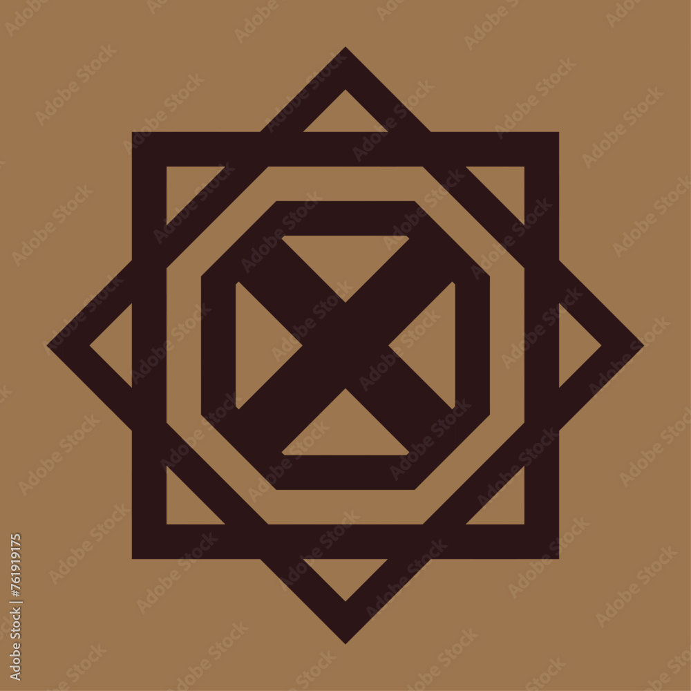 vector monogram design for ceramics or tiles with dark brown color and light brown background. vector monogram design for ceramics or tiles with dark brown color and light brown background.