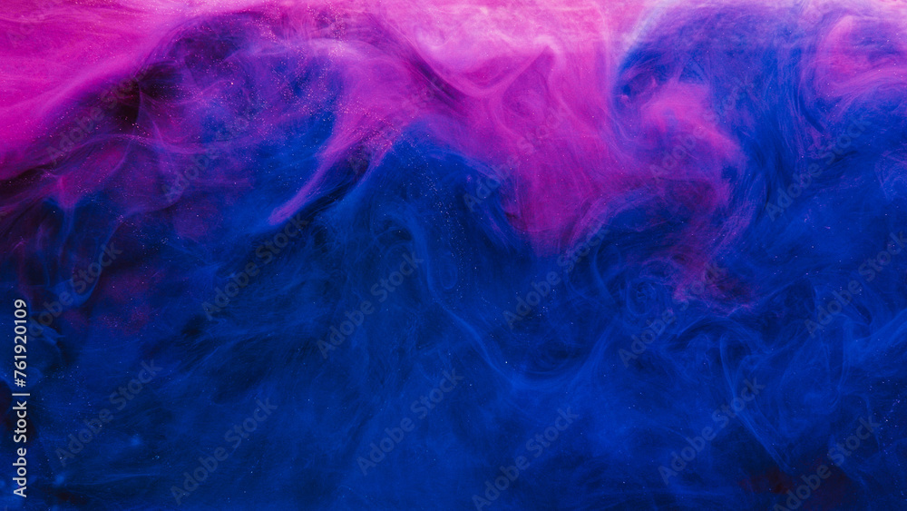 Color smoke ink water mix blue pink neon cloud