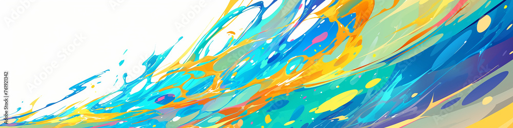 AI art, colorful water splash animation background