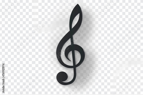 black music note isolate on a transparent background