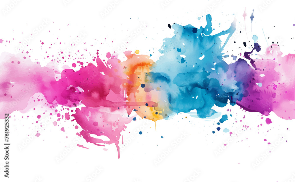 abstract watercolor stain colorful on a transparent background