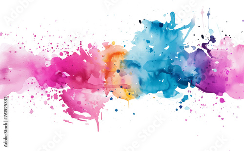abstract watercolor stain colorful on a transparent background