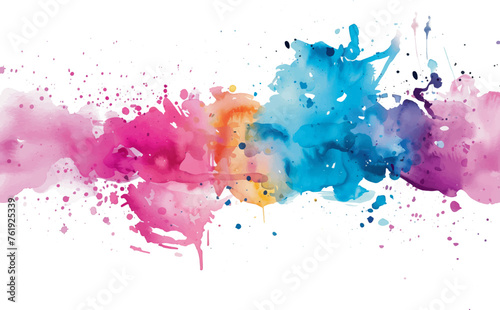 abstract watercolor stain colorful on a transparent background
