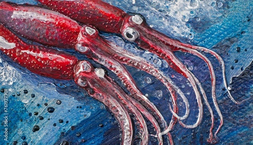 Pintura abstracta y arte de texturas inspiradas en calamares.