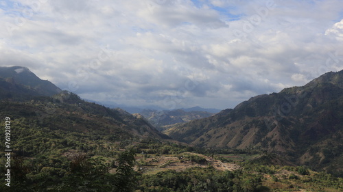mountain panorama photo from the roadside, Enrekang Indonesia location.