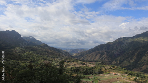 mountain panorama photo from the roadside, Enrekang Indonesia location. photo