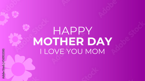 Wallpaper Mural Mother's day greeting design with beautiful blossom flowers. purple background with hearts. Best Mom ever greeting card. fashion ads, poster, flyer, card, cover, poster. vector illustration Torontodigital.ca