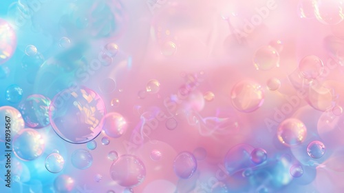 Enchanting Pastel Background with Soft Pink and Blue Bubbles