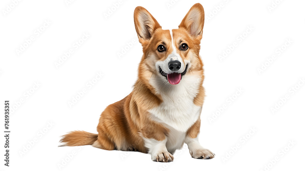 welsh corgi breed dog sitting on a transparent background