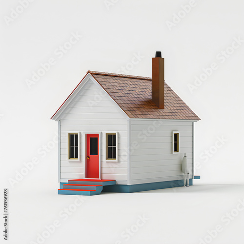 tiny house on white background photo