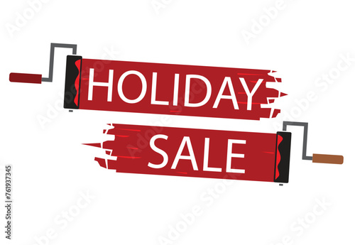 Generic Holiday  Sale painted using roller brushes. Editable Clip Art.