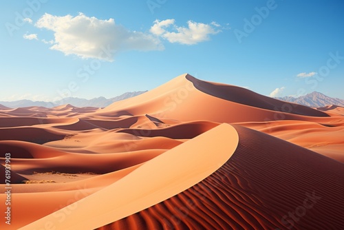Person on sand dune admiring desert landscape under cloudy sky