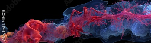 Visualization of a pulmonary embolism event in 3D, highlighting a severe complication of APS photo