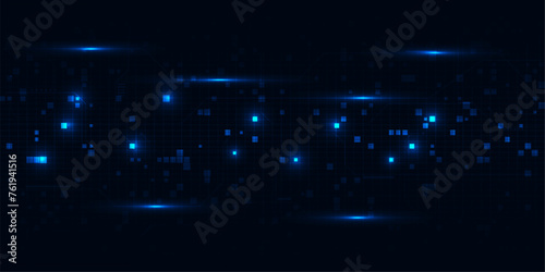 Vector illustrations of abstract futuristic digital space technology background with grid line circuit network for advertising and game artwork.Future tech design concepts.