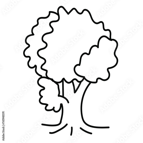 Tree outline coloring page printable